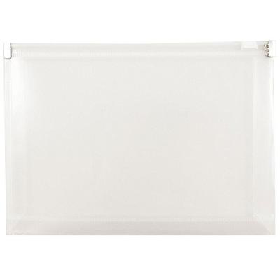 JAM PAPER Plastic Envelopes with Zip Closure - Index - 5 1/4 x 8 - Clear - 12/Pack