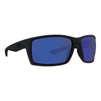 Costa del Mar Men's Reefton Polarized Blue mirror Rectangular Sunglasses, Matte Gray, 63.7 mm