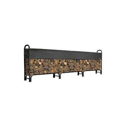 Large Covered Firewood Rack - Black - 46.6"h X 15.5"w X 12'd - 90403
