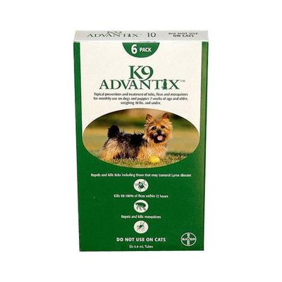 K9 Advantix Small Dogs/Pups 1-10 lbs (Green) 4 Doses
