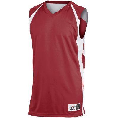 Don Alleson Athletic Men's Reversible Basketball Jersey, Maroon|White, xx-large